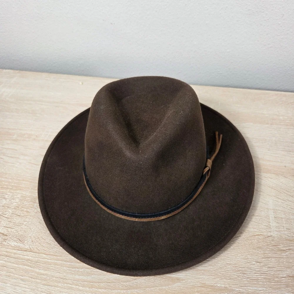 Country Gentleman Outback Wool Felt Hat Large Brown Made in USA